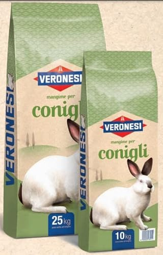 Mangime Veronesi per l'allevamento degli animali da compagnia in ambiente rurale (Conigli 9 ciclo unico, 25 kg)