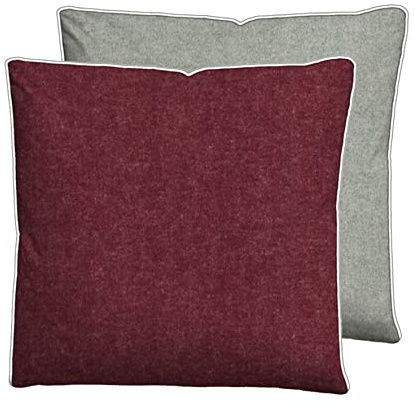 biberna Melange-Flanell Kissenbezug 40x40 cm, 100% Baumwolle, Biber, Flanell wärmend, weich & kuschelig, Reißverschluss, mit Paspel, Winter & Herbst, Uni, grün, Modell 0840500