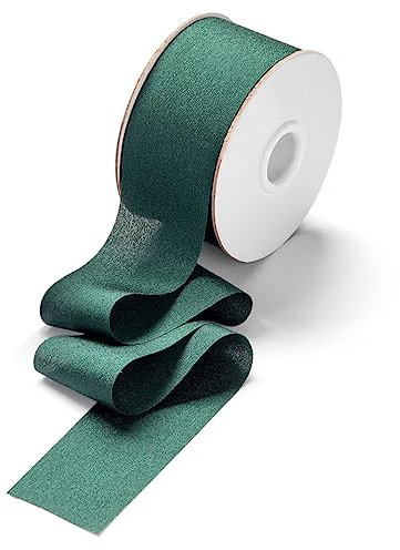 CHUQING Grün Geschenkband,1 Rollen Dunkelgrün Schleifenband,Dekoration Bänder,Chiffonband Breit,Stoffband für Hochzeit,DIY Handwerk Weihnachten Deko,38mm x 22,8m