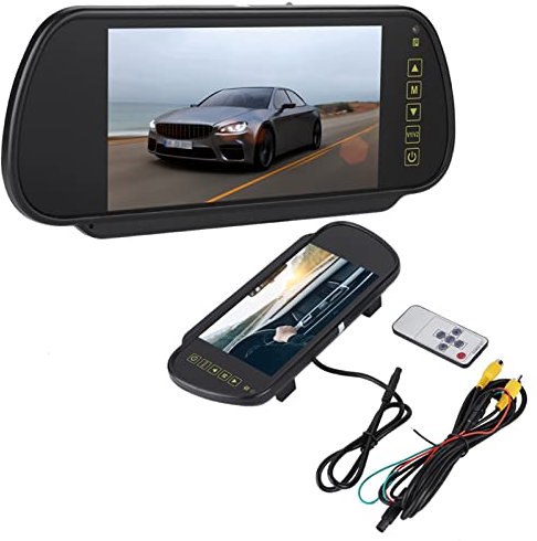 7-Zoll Auto PKW Rückspiegel Display LCD TFT Einparkhilfe Bildschirm Rückfahrkamera Rückfahrkamera-Bildschirm mit Fernbedienung für Rückfahrsystem Frontkamera DVD Media Player
