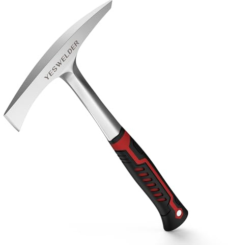 YESWELDER Welding/Chipping Hammer, 28oz Slag Removal Tool with carbon, Steel Construction & Shock Reduction Grip, Welder Hammer, Welding Chipping Hammer, Welders Chipping Hamme