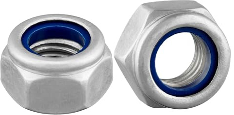 Säkerhetsmutter DIN 985/ISO 10511, standard, låg form, rostfritt stål A2/V2A, stoppmutter, självlåsande mutter (M14, 50 stycken)