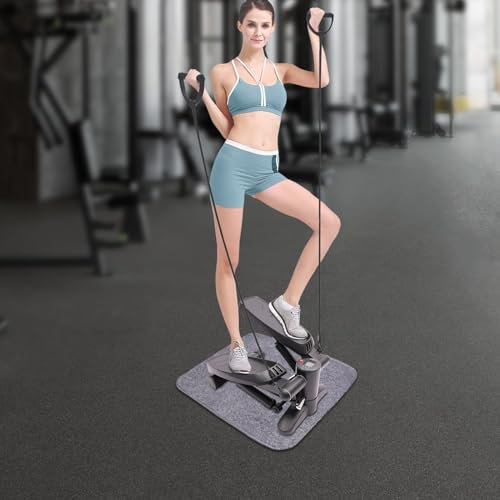 Mini stegmaskin för hemmaträning, bärbar Up-Down Swing Stepper för hemmet, 150 kg, trappstigare, träningsutrustning med LCD-display och motståndsband