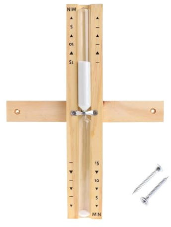 Uozonit Orologio da sauna, da sauna, da sauna, da parete, di sabbia in legno, timer rotante 15 minuti resistente al calore, in legno per sauna, cucina, bagno,