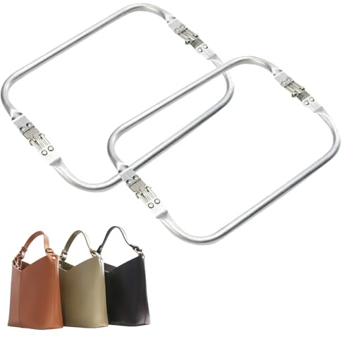 2 PCS 16cm Borsa in Alluminio Manico,Borsa Cornice,Clic Clac per Borse,Kiss Clasp Telaio Interno Tubolare A Forma,Chiusura per Borsa Clic Clac,Chiusura Borsa Uncinetto,per Borsa Frizione