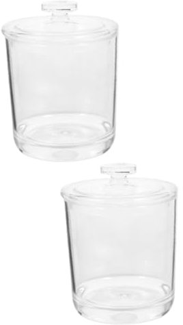 Amosfun 2 Piezas Tarro De Almacenamiento Multiusos Bote Transparente Tarro De Almacenamiento De Grano Frascos De Boticario De Bolas De Algodón Contenedor De Maquillaje Botes Acrílico