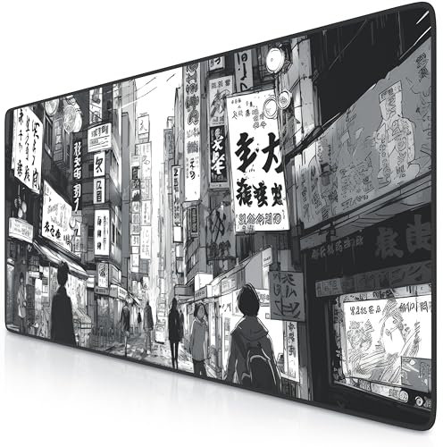 TITANWOLF Alfombrilla Gaming XXL para ratón 900x400, Mouse Pad, Precisión y Velocidad, Parte Inferior de Goma para una sujeción Estable, Antideslizante, Resistente al Agua, Manga