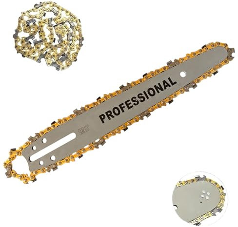 Hoja y barra de motosierra Carving de 25 cm + 2 cadenas de motosierra de 40 eslabones de 3/8 pulgadas, recambios para motosierra, kit de barra para cadena de motosierra y cadenas compatible con todas