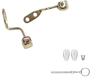 1 Pair Glass Nose Pads Arm Replacement Metal Nose Holder Nose Bridge Metal Plug-in Nose Piece Stainless Steel Eyeglass Repair Kit