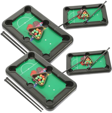 GANAZONO Mini Table De Billard Jouet en Plastique Compact Et Robuste, 4 Pièces, pour Garçon Et Filles Et Adultes, Jeu De Société Intérieur Familial, Divertissement Et Entraînement