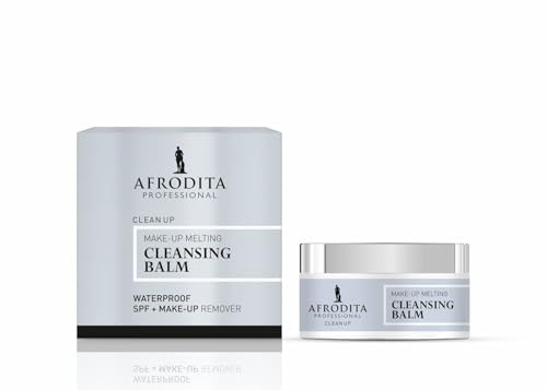Afrodita Professional Clean Up Cleansing Balm 100 ml, Premium ölbasierter Make-up Entferner & Gesichtsreinigungsbalsam, Waterproof, mit Ceramiden Shea Butter & Kokosöl, für trockene empfindliche Haut