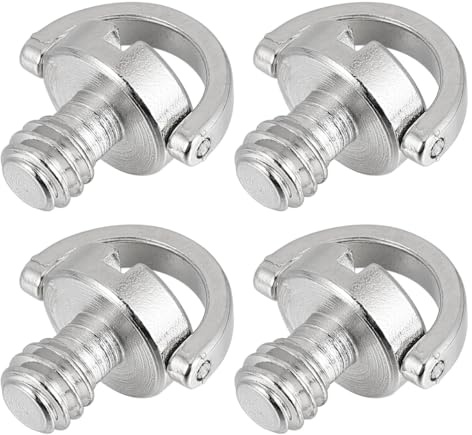 Alipis Viti con Albero d 1/4 per Fotocamera 4 Pezzi, Accessori per Treppiede e Piastra a Sgancio Rapido, Vite Anello per Supporto Gimbal e Montaggio Professionale
