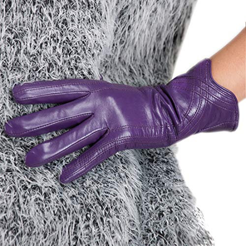 Nappaglo Damen Lederhandschuhe Winter Touchscreen Lammfell Elegant Echtleder Warm Handschuhe Outdoor