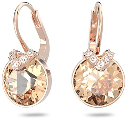 SWAROVSKI Women's Bella V Pierced Earrings, Pink, Rose-Gold Tone Plated