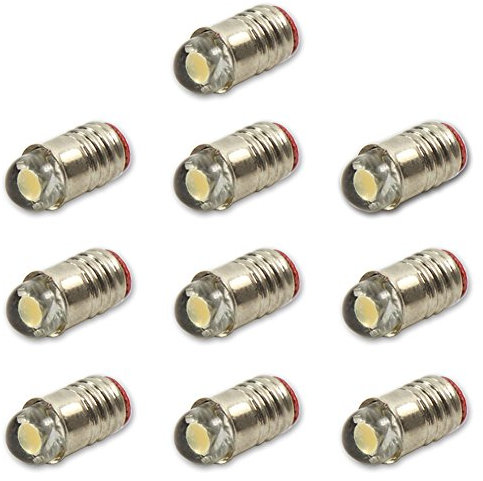 Evemodel 10 STK. warmweiss/weiß LED 12V-14V Leuchtmittel für Fassung E5 E5.5 H0 Bulb (warm weiß)