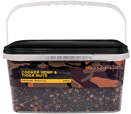 Sonubaits Cooked Hemp Mix 3kg Cooked Hemp & Tiger Nuts S0930006 Hanf Angelhanf Partikel Fertigpartikel