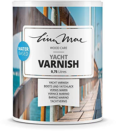 Barniz Marino con Acabado Brillante al Agua - Decora y Protege Maderas en Exterior. Especial Resistencia en Ambientes Marinos Ideal para Barcos, Yates, Muebles, Puertas, etc (750 ml, Incoloro)