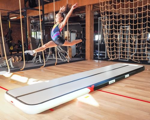 YouAre Air Track Matte 15 cm Höhe AirFloor Trainingsmatte 4M Schwarz AirTrack Tumbling Mat Aufblasbar Gymnastikmatte mit Luftpumpe (Schwarz, 4M)