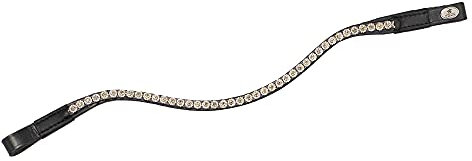 CALEVO - geschwungener Stirnriemen Crystal-Flower