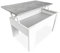 Duérmete Online, Mesa de Centro Elevable, Mesita de Salón o Comedor, Acabado en Color Blanco con Tapa Gris, Medidas, 90 cm (Ancho) x 50 cm (Fondo) x 46, 57 cm (Alto), Madera, 90 x 50 x 46, 57 cm