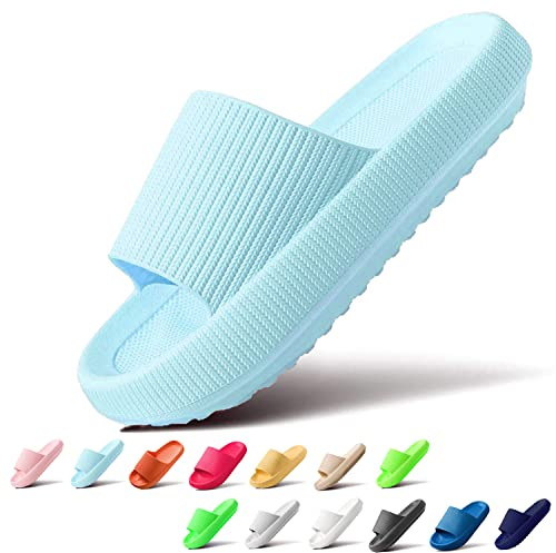 Sumvov Claquettes Femme Chausson Homme Confortables Pantoufles Semelle Épaisse EVA Cloud Slippers Séchage Rapide Claquette Douche Antidérapant Chaussons de bain/de plage