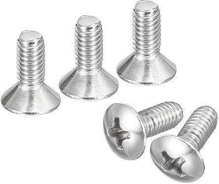 QUARKZMAN M4x8mm Tornillos Máquina Phillips Cabeza Ovalada, 50uds Acero Inoxidable 304 Cabeza Avellanada Ligeramente Elevada