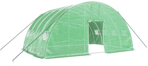 Tidyard Serra con telaio in acciaio da giardino, serra per pomodori, 6 x 4 x 2,85 m (lunghezza x larghezza x altezza) 24 m²