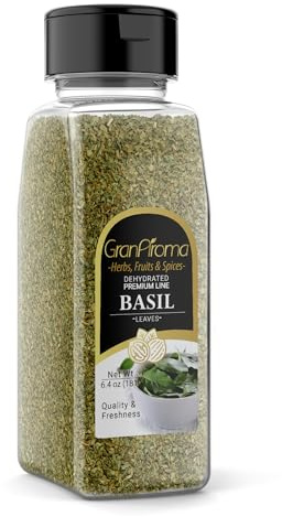 GranAroma Basil Leaves, 6.4 oz, Dried, Cut & Sifted