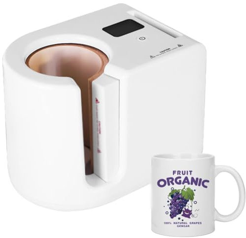 Mini máquina prensadora de tazas, prensa automática de calor para tazas, máquina portátil de impresión por sublimación por transferencia de calor de 11 oz, configuración de un solo toque, temperatura
