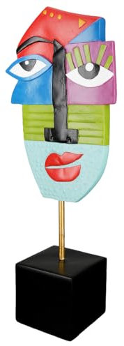 Casablanca - Statuetta decorativa grande a forma di scultura XL, in resina, in metallo, multicolore, decorazione regalo di compleanno, altezza 52 cm