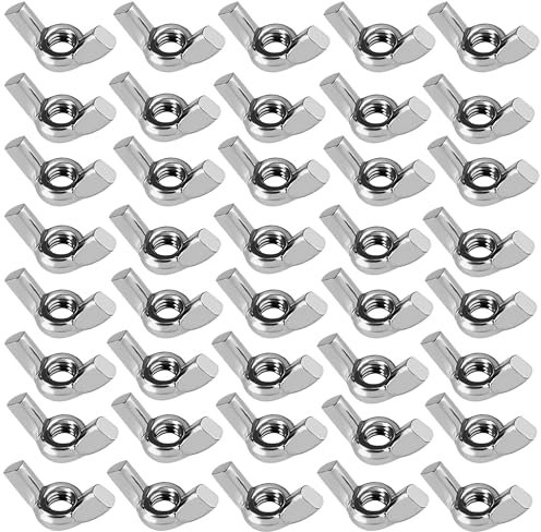 Flügelmutter M6, 120 Stück Schmetterlingsmutter, Hochwertige Flügelmuttern Sortiment Metrische Rostfreie Wing Nut, Flügelmutter Gewindegrößen Hand Schraub Flügelmuttern
