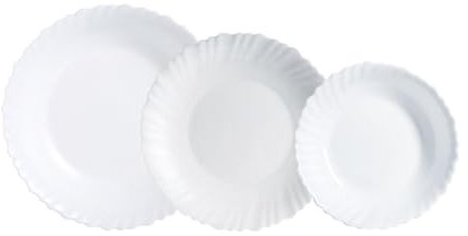 Luminarc Feston Vajilla Opal 18 Piezas - 6 Personas Opal Apto Microondas Apto Frigorífico Apilable