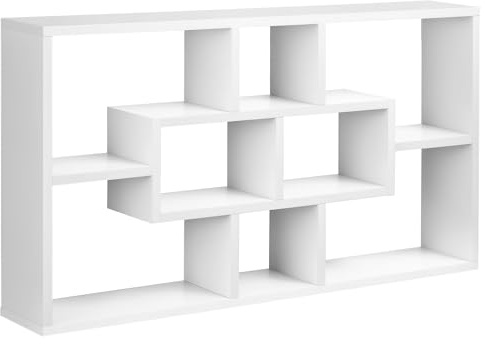 HOMCOM Étagère Murale Bibliothèque avec 8 Cubes 85 x 14,5 x 47,5 cm Blanc