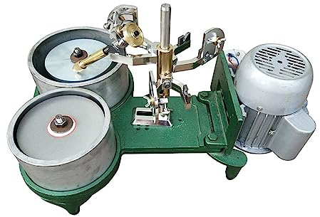 Esmeriladora de Banco, Máquina de pulido y pulido de ángulo de gemas de 250 W, máquina de facetas de doble disco, amoladora plana de doble cabezal, para moler, pulir y taladrar(Bare Metal Package)