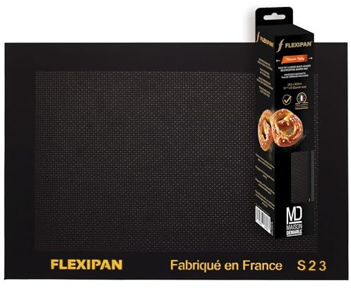Flexipan Toile de Cuisson Multi-Usages 42 x 29,5 cm – Cookies, Pizzas, Croissants ou Frites - Antiadhésive, Reutilisable - Remplace Papier Sulfurisé - Tapis Cuisine Polyvalente, Cuisson Maîtrisée