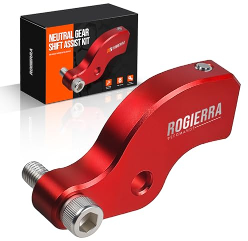 Rogierra Neutral Gear Shift Assist Kit - CNC M8 EZ Shift Lever Compatible with 2018-2025 Touring (Electra Glide/Road Glide/Tri Glide) & Softail (Fat Boy 114) Motorcycles - Easy Neutral Finder Red