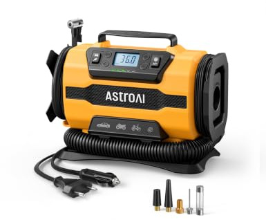 AstroAI Tire Inflator Portable Air Compressor, 12V DC/120V AC Dual Power