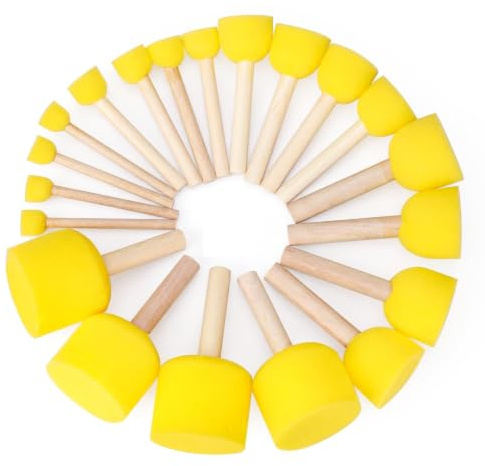 50 PCS Paint Sponges, 5/4/3/2/1.5 cm Foam Paint Brushes, Sponge Brushes for Painting, Graffiti, DIY, Pottery