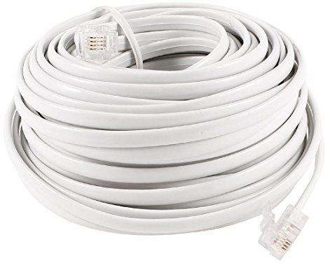 sourcing map 15M 6P4C RJ11 Telephone Cable, RJ11 to RJ11 Adapter Modular Extension Phone Line Cord for DSL Modems, Ethernet Network Cable High Speed Data Transfer for Landline Telephone Fax