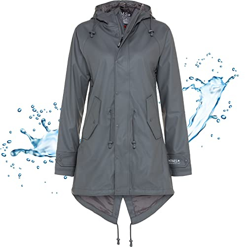 BMS Regenmantel 100% wasserdicht - cool grey - 34