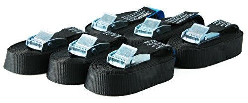 Sandax 6X Spanngurte mit Klemmschloss im Set, 4m lang, 25mm breit, schwarz, Zurrgurte mit Klemmverschluss kurz, belastbar bis 250kg, DIN EN 12195-2, Einteilige Befestigungsgurte Klemmschlossgurte