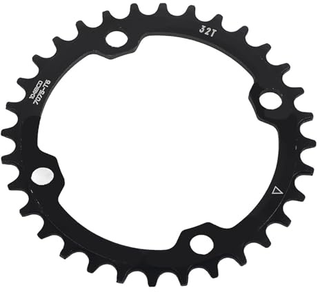 Dioche Bike Chainring, 32/34/36/38T BCD 104 Mountain Bike Steel Single Crank Chain Ring Repair Parts, Speed Single Chainring Suitable for Most Bicycle Road Bike Mountain Bike (32T-Black)