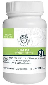 Gianluca Mech | Compresse Slim Kal Ventre Piatto, Integratore Alimentare, con Alga Wakame, Senza Glutine, Senza Lattosio, 30 Compresse