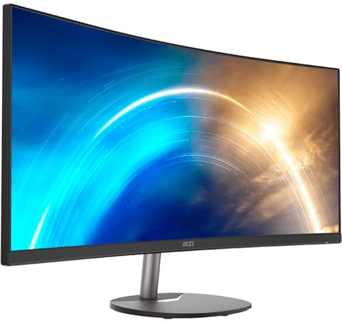 MSI PRO MP341CQDE - 34 UWQHD (3440 x 1440) in formato 21:9, 1500R Curved, 100Hz, HD Ready, contrasto 3000:1, inclinabile, compatibile VESA, DP 1.2a, 2 HDMI 2.0b