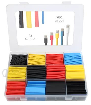 Set De 780 Piezas De Tubo Termoretractil Para Cables - 12 Tamaños Distintos - Tubos Termorretráctiles Para Arreglar Cables - Diseñados para aplicarle calor - Para prevenir Corrosion, Oxido, Agua