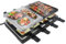 TRMLBE Raclette 8 Personen Raklettgerät mit Naturgrillstein & Antihaftbeschichteter Grillplatte Multifunktions Raclettegrill Tischgrill Raclette Grill inkl. 8 pfännchen und Holzspatel, 1400W