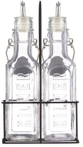 Kilner Oil Bottles and Metal Rack, 0.3 Ltr, Pack 2