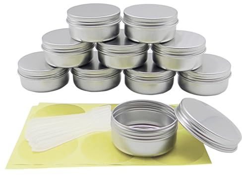 Wopanxye 10-pack 50 ml silver aluminium tenn behållare läckagefria kosmetiska burkar