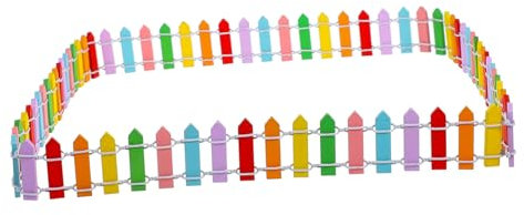 Yardwe Mini Valla De Madera para Jardín Valla Decorativa para Bordes y Paisajismo De Hadas