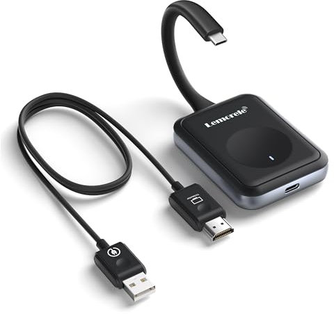 Lemorele USB C Wireless HDMI Transmitter and Receiver, 50M 5G USB-C HDMI Funk USBC für Mac-Book/Laptop/i.Phone 15/Kamera zu Monitor,Projektor,TV
